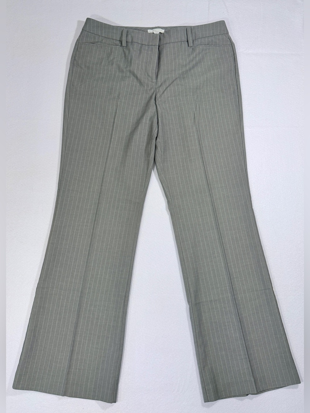 New York & Company Classic Pinstripe Work Pants - Gray